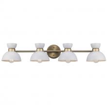 Trans Globe 71854 WH-AG - 4LT VANITY-DOUBLE METAL SHADE-